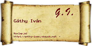 Gáthy Iván névjegykártya
